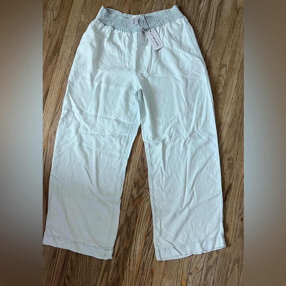 For the Republic Washed Light Blue Wide-Leg Pants